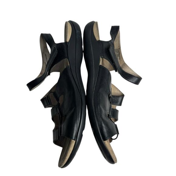 Abeo Brook Neutral Low Heel Leather Sandals in Black Womens Size 8N - Picture 9 of 11